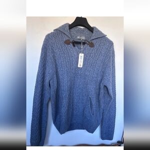 Hawke & Co Blue Cable Knit Sweater with Hood